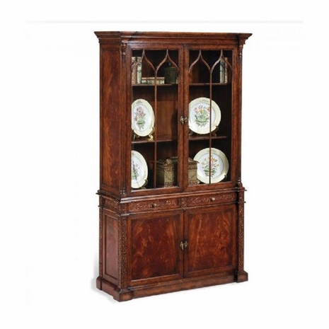 492251-MAH Jonathan Charles George III Gothic Mahogany Glazed Cabinet