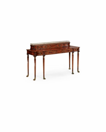 492267 Jonathan Charles Buckingham Buffet Or Serving Table With Brass Gallery