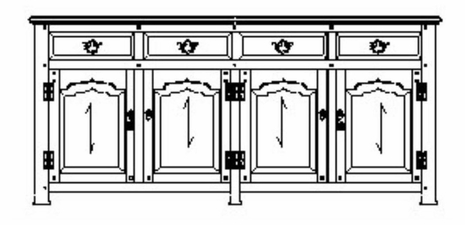 492363 Jonathan Charles Special Order Large Walnut Welsh Dresser Base Without Wire Rack