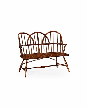 492564 Jonathan Charles Country Farmhouse Windsor Two Seat Bench