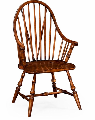 492578 Jonathan Charles Country Farmhouse Tall Walnut Windsor Armchair