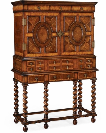 492582 Jonathan Charles Special Order William & Mary Oyster Drinks Cabinet On Stand