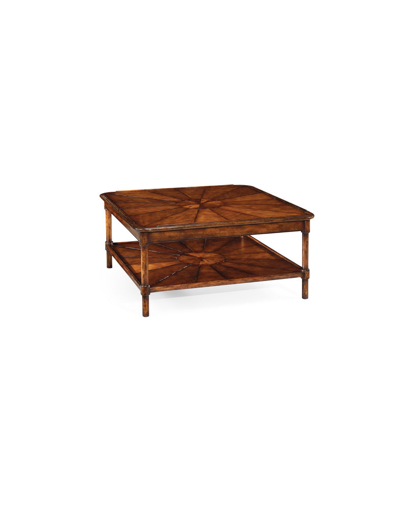 492599 Jonathan Charles Country Farmhouse Square Rustic Walnut Coffee Table, image size:800x1004