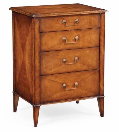 492605-SAM Jonathan Charles Clean & Classic Satinwood Bedside Chest Of Drawers