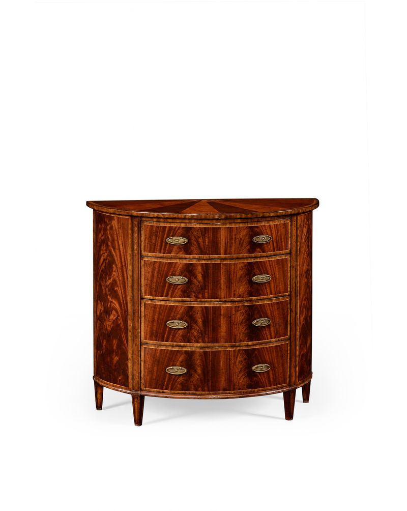492659 Jonathan Charles Buckingham Mahogany Demilune Chest Drawers