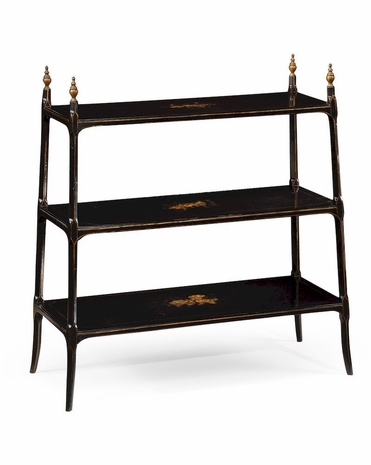 492709 Jonathan Charles Special Order Regency Style Black Three-Tier étagère (Large)