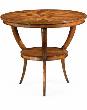492726 Jonathan Charles Luxe Two-Tier Marquetry Centre Table