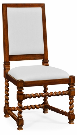 492741-SC-WAL-FCOM Jonathan Charles Carolean style chair with upholstered back (Side)