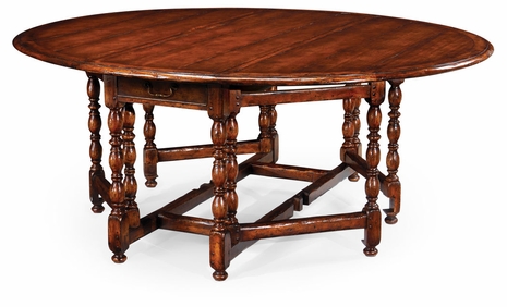 492748 Jonathan Charles Country Farmhouse Oval Walnut Gateleg Table (Medium)