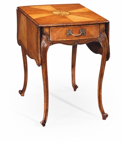 492756-SAL Jonathan Charles Versailles Satinwood Pembroke Table