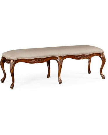 492777 Jonathan Charles Windsor Long French Provincial Walnut Footstool