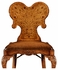 492802-SC-WAL-L002 Jonathan Charles La Rochelle Seaweed Marquetry Side Chair With Antique Brown Leather Seat