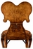 492802-SC-WAL-L002 Jonathan Charles La Rochelle Seaweed Marquetry Side Chair With Antique Brown Leather Seat