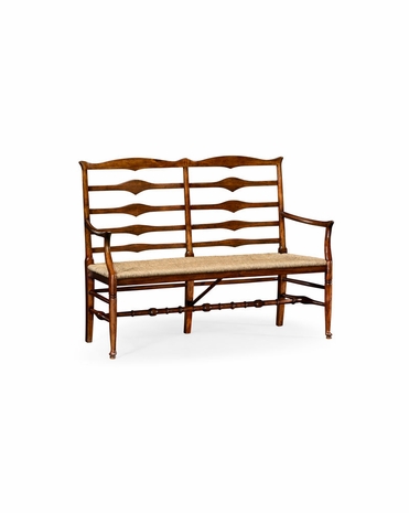 492803 Jonathan Charles Country Farmhouse Double Ladder Back Bench