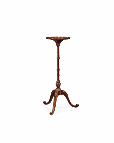 492809 Jonathan Charles Buckingham Mahogany Pie-Crust Candle stand