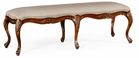492812-WAL-F001 Jonathan Charles Buckingham French Provincial Walnut Bench