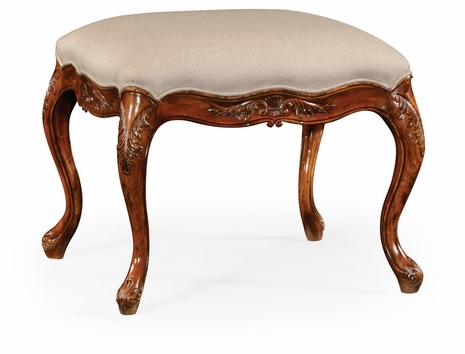 492813-WAL-F001 Jonathan Charles Buckingham Large French Provincial Walnut Footstool