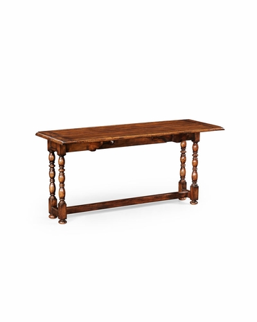 492816 Jonathan Charles Country Farmhouse Walnut Leaf Table
