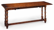 492816 Jonathan Charles Country Farmhouse Walnut Leaf Table