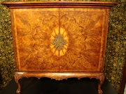 492827 Jonathan Charles Windsor Crotch Walnut "Flaming Veneer" Side Cabinet