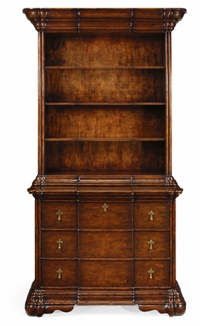 492848 Jonathan Charles Country Farmhouse Dutch Style Large Bookcase With Drawers