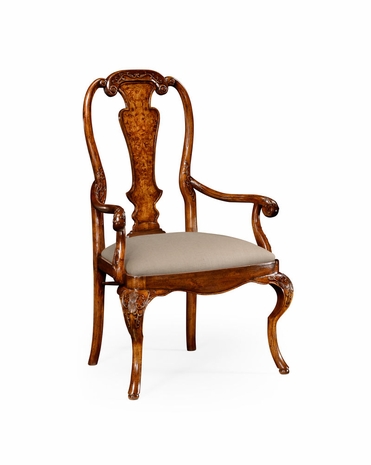 492854 Jonathan Charles Windsor William & Mary Inlaid Chair (Arm)