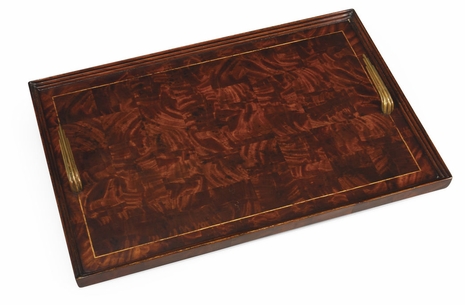 492863 Jonathan Charles Buckingham Patchwork Marquetry Art Deco Style Tray