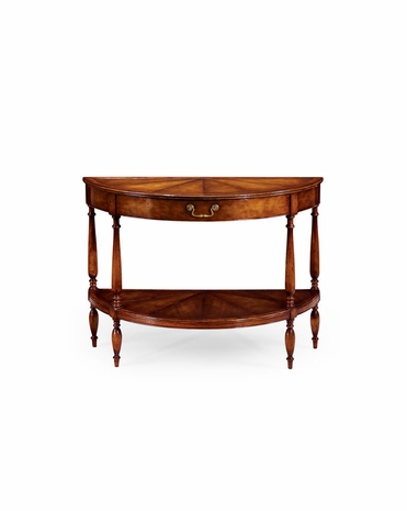 492908 Jonathan Charles Windsor Walnut Demilune Console