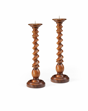 492912 Jonathan Charles Windsor Turned Twisted Column Candlesticks