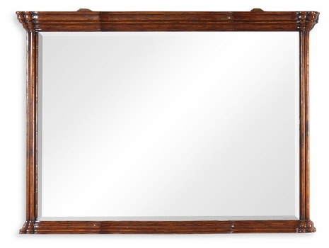 492946 Jonathan Charles Mereworth Walnut Overmantle Mirror With Heavy Mouldings