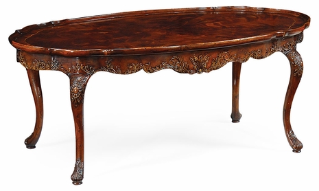492977-MAH Jonathan Charles Buckingham George III Style Oval Coffee Table