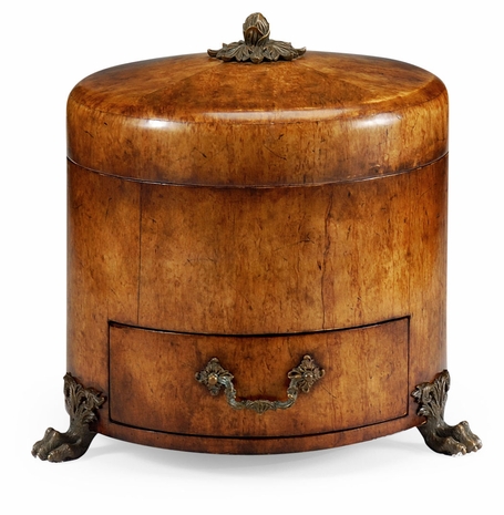 492978-WMB Jonathan Charles Buckingham Round Masur Birch Jewelry Box