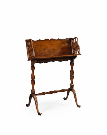 492996 Jonathan Charles Windsor Victorian Style Floor Standing Walnut Book Trough
