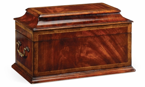 493002-MAH Jonathan Charles Buckingham Crotch Mahogany Coffer Jewellery Box