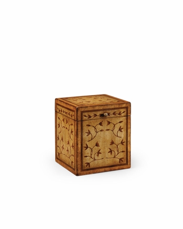 493004 Jonathan Charles Country Farmhouse Sheraton Style Square Marquetry Box