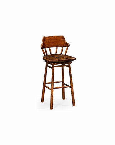 493010 Jonathan Charles Country Farmhouse Country Style Leather Barstool