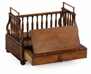 493022 Jonathan Charles Country Farmhouse Double Sided Walnut Table Book Stand With Reading Slide