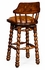 493025 Jonathan Charles Country Farmhouse Country Style Walnut Leather Barstool With Barley Twist Legs