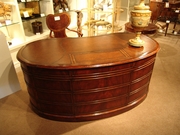 493063 Jonathan Charles Buckingham Mahogany Kidney Pedestal Desk