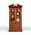 493065 Jonathan Charles Windsor Walnut Glazed Triple Display Cabinet Drawers To Base