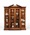 493065 Jonathan Charles Windsor Walnut Glazed Triple Display Cabinet Drawers To Base