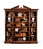 493065 Jonathan Charles Windsor Walnut Glazed Triple Display Cabinet Drawers To Base
