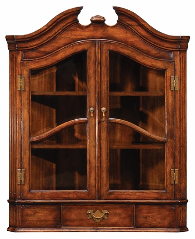 493069 Jonathan Charles Special Order Queen Anne Style Hanging Walnut Corner Cabinet