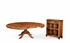 493070-66D-CWM Jonathan Charles Windsor 66" Walnut Extending Circular Dining Table With Storage Cabinet For Leaves
