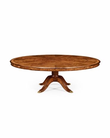 493070 Jonathan Charles Windsor Walnut Extending Circular Dining Table