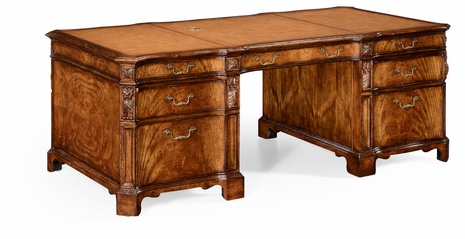 493071-CWM Jonathan Charles Walnut faux partners desk