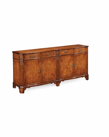 493087 Jonathan Charles Special Order Walnut Double Serpentine Sideboard
