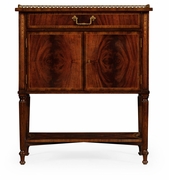 493090-MAH Jonathan Charles Mahogany Bedside Table with Brass Gallery