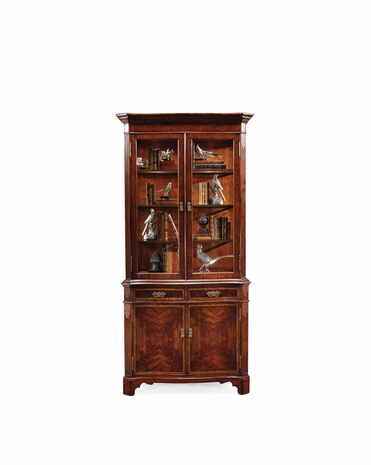 493119 Jonathan Charles Special Order Mahogany China Cabinet With Serpentine Profile