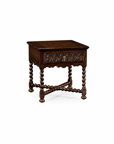 493125 Jonathan Charles Tudor Oak Dark Oak Square Side Table